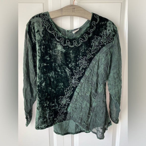 90s Insane embroidered crushed  velvet maxi skirt & top set - Picture 2 of 9